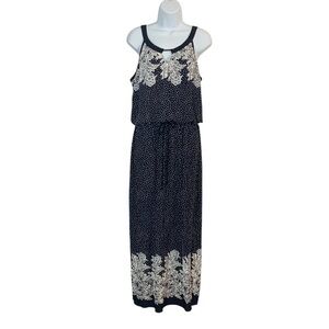 ENFOCUS STUDIO Sleeveless Lace Embellished Polk Dot Maxi Dress Sz 12